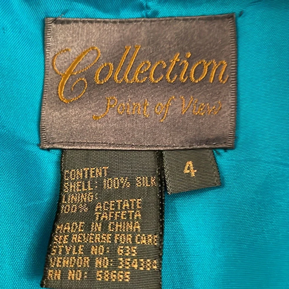 ❤️ Women’s EUC Vintage 90s Y2K COLLECTION POINT OF VIEW 100% Silk Jacket Sz 4 - Picture 6 of 13
